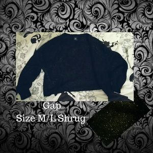 Gap size M/L Black glitter shrug cardigan sweater